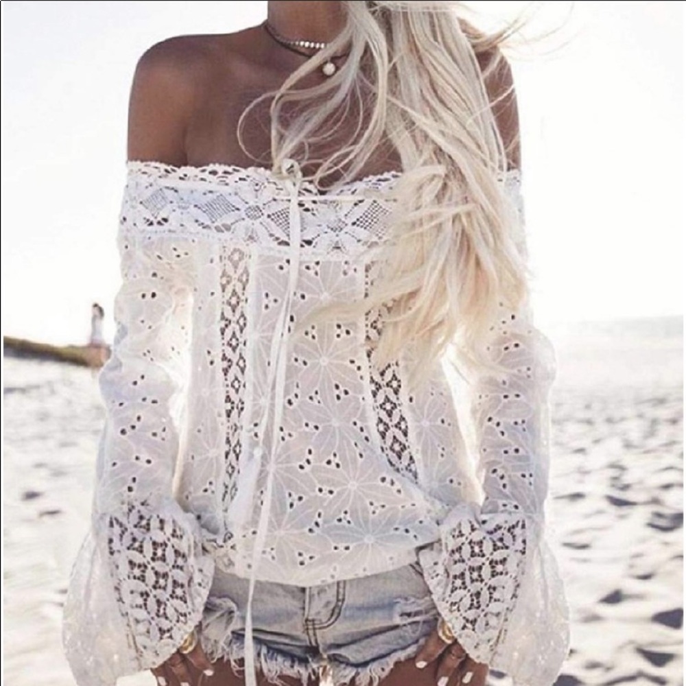 Sexy Lace Off the Shoulder Top